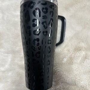 Sleek Black Leopard Print Tumbler